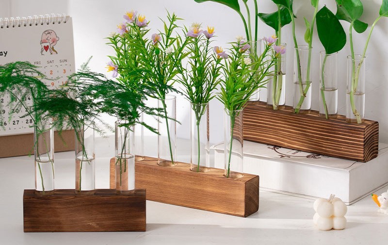 Kreatives Glas Transparenter Blumentopf Holz Glas Blumen flasche Tisch dekoration Glas Hydro po nische Vase| Alibaba.com
