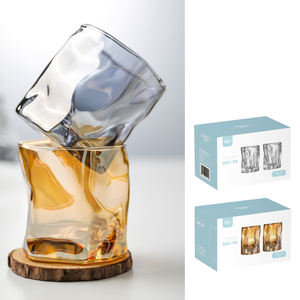 Tasse papillon en verre torsadé en gros pour la livraison directe de cadeaux d'affaires de grande valeur pour la bière ménage jus whisky - Product Image 1