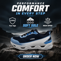 Chaussures de course personnalisées pour hommes Printemps-Été, avec empeigne en maille respirante à grandes perforations, semelle intermédiaire à amorti épais et ondulé, et logo coloré, pour le sport