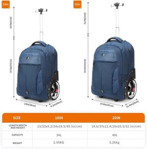 Zaino Trolley Unisex <span class=keywords><strong>da</strong></span> <span class=keywords><strong>Viaggio</strong></span> e Business <span class=keywords><strong>da</strong></span> 20 Pollici con Grande Capacità, USB, Antifurto, Impermeabile, con <span class=keywords><strong>Grandi</strong></span> Ruote Silenziose e Motivo a Lettere - Product Image 4