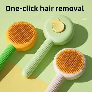 Peigne de toilettage pour chats et chiens, autonettoyant, à un seul bouton, outil de démêlage automatique pour l'élimination des poils d'animaux, fabriqué en Chine - Product Image 2