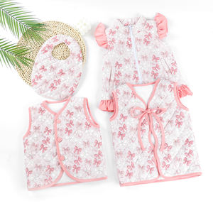 Nuovo arrivo con fiocco rosa set di abbigliamento abbinato per bambine e bambine vestiti trapuntati da bambina adorabili cappotti trapuntanti in cotone personalizzati - Product Image 2