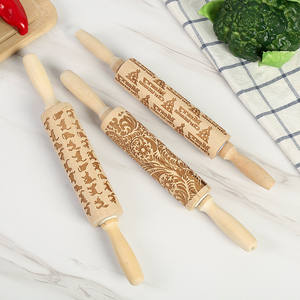 Broches à rouler en bois de noël, bricolage, flocon de neige, arbre de noël, imprimé, ustensile pour pâtisserie - Product Image 2