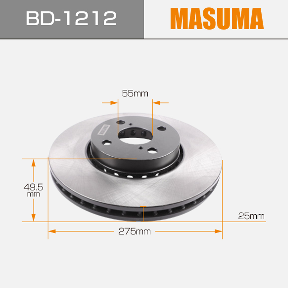 BD-1212 MASUMA Automatic Brake Disc 43512-13020 43512-13021
