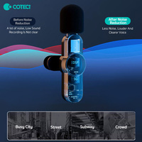 COTECi Lavalier Lapel Mic Mini Microphone sans fil pour iPhone Android Enregistrement vidéo YouTube TikTok Podcast Vlog