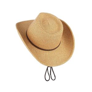 Straw Cowgirl <b>Women</b> Cowboy Hats for Men Wide Brim Sun Shapeable Western Beach Hat Promotion Gift - Product Image 2