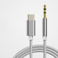 Câble Audio tressé USB C vers Jack Aux 3.5mm, cordon de Type C, adaptateur stéréo pour casque, haut-parleur, adaptateur de voiture Aux