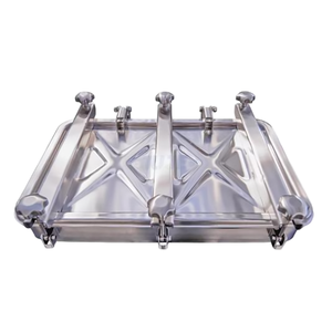 스테인리스 스틸 대형 사각형 타입 760mm 470mm 탱크 맨웨이 도어 맨홀 커버 - Product Image 1