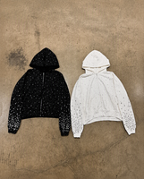 Sweat à capuche personnalisé avec strass, en coton épais brillant, à épaules tombantes, pour hommes, adolescents, garçons et filles, Sheisty Design Makers