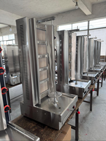 Machine à kebab/shawarma à gaz rotative 5 brûleurs en acier inoxydable facile à nettoyer pour restaurant et hôtel
