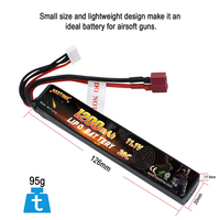 Melasta 11.1v 1200mah 3s 20c Compatible Deans-T Connecteur Lipo Airsoft Batterie Pack pour Airsoft Ak47 Mp5k Mp5