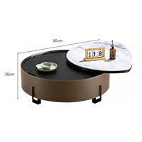Table basse ronde moderne en bois brun, mobilier de maison, table à thé pour salon, design simple, table centrale