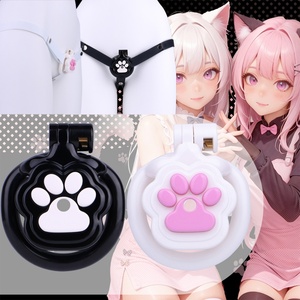 <b>Cat</b> Claw Resin Chastity Cage with Elastic Belt Lightweight Cock Cage with 4 Size <b>Rings</b> and Invisible Lock for Man Penis Exercise - Product Image 1