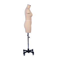 Mannequin de couture professionnel pour femme, demi-corps, en fibre de verre, avec support métallique