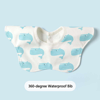 Bavoirs pour bébés et tout-petits, motif dessin animé, qualité alimentaire, rotation à 360 degrés, doux, imperméables, avec bouton-pression, vente en gros