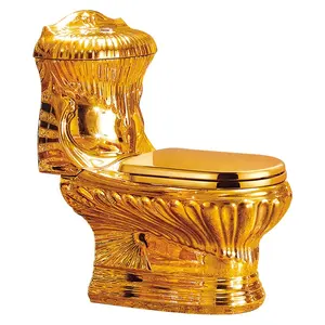 Vieany J-002 Golden toilet two piece toilet wc toilet 24K golden Unique products in the world