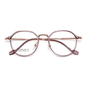 กรอบแว่นตา Munatit แบบเต็มขอบ ทำจากไทเทเนียมแท้ TR90 ดีไซน์เรขาคณิตที่ยืดหยุ่น คอลเลคชั่นฤดูใบไม้ผลิ 2023 ผลิตที่เวินโจว - Product Image 2