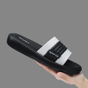 Black EVA Sporty <b>Slides</b> Open Toe Anti-Slippery Summer Outdoor Slippers Solid Color PU Lining - Product Image 4