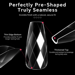 120 faux ongles en ABS en forme de diamant 3D, style français, demi-couverture, sans couture, pour extension de manucure en salon - Product Image 4