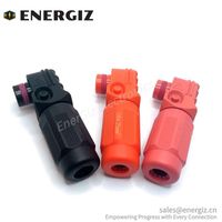 Connecteur d'énergie EnerGiz monopolaire 1500V 12mm à connexion rapide 300A, raccordement à sertir, orientation droite, indice de protection IP67, en cuivre