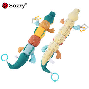 Sonajeros Sensoriales de Animales de Peluche, Juguetes para el Tiempo Boca Abajo, Juguetes Arrugados, Muñecos de Cocodrilo Relajantes con Música - Product Image 5