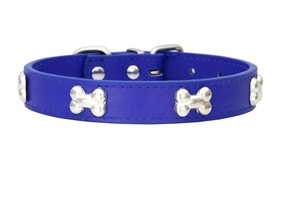 جرو الحيوانات الأليفة قلادة العظام سحر المعلقات رصع اكسسوارات بو Leathersolid اللون طوق بكلاب - Product Image 5