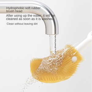 Spazzola per bottiglie in silicone con scatola portaoggetti per un comodo trasporto in viaggio; spazzola per cannucce e spazzola per tazze con scolapiatti - Product Image 6