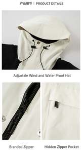 Veste imperméable tendance, veste coupe-vent, vêtements de sport personnalisés, vestes softshell d'automne pour l'extérieur - Product Image 4