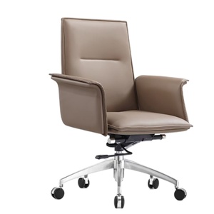 High Back Swivel Wooden Armrest Executive Ergonomic Genuine Leather Office Chair - Product Image 3