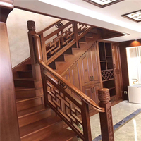 Garde-corps d'escalier droit en bois massif, nouveau style classique français