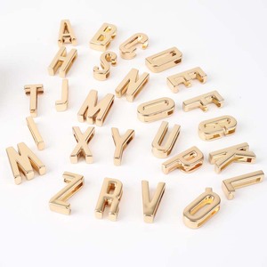 Kingming 3/ 4inch (20 mm) 29 mm open metal sliding <b>letter</b> charm, available in rose gold/ gold / silver colors - Product Image 3