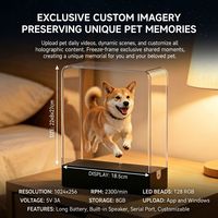 Caja de Exhibición Conmemorativa para Mascotas con Video Personalizado en Acrílico Holográfico 3D, Proyección con Control WiFi, Sin Necesidad de Teléfono