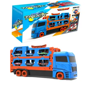 Trending products Multi Ejection big Track Transporter Toy Alloy Car Catapult Deformation Folding Truck juguetes para los ninos