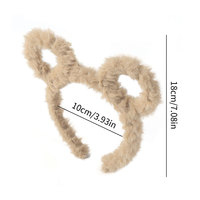 Serre-tête en peluche oreilles d'ours mignonnes, doux et moelleux en polaire bouclée, accessoires capillaires pour fêtes et usage quotidien, plusieurs couleurs
