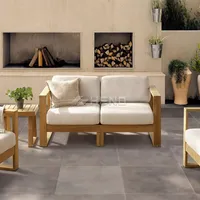 Canapé de jardin de luxe haut de gamme pour villa, mobilier de patio moderne en bois massif écologique, idéal pour hôtels et parcs - Prix avantageux