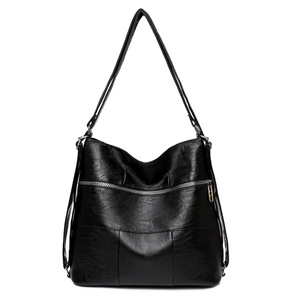Sac fourre-tout vintage en cuir PU pour femme, sac à main rétro tendance, sac à bandoulière décontracté pour voyage - Product Image 1