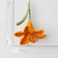 Buket Bunga Rajut Lily Buatan Tangan, Hadiah untuk Pacar/Ibu, Bunga Rajut Lily