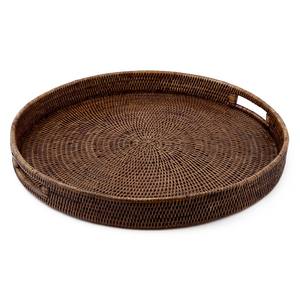 Hot deals round rattan tray with handles made in Vietnam elegant rattan best selling tray