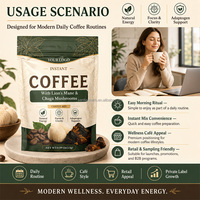Poudre de café aux champignons végétaliens OEM, formule complexe 10 en 1 pour stimuler le système immunitaire, extrait de crinière de lion