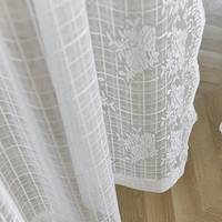 Tulle dentelle porte rideau élégance classique blanc chaîne tricot petit prêt à l'emploi tige poche fenêtre rideau