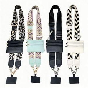 Wholesale Custom <b>Polyester</b> Crossbody Phone <b>Lanyard</b> With Zipper Wallet Durable Mobile Universal Cell Phone Purse Strap - Product Image 2