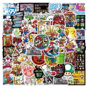 50 Stuks Klassiek Spel Gemengde Super Mario Stickers Voor Desktop Koelkast Skateboard Laptop Diy Decoratieve Sticker