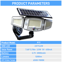 Lámpara Solar Magnética Solarup de 3 Cabezas con Sensor para Jardín, Lámparas de Pared para Exteriores con Control Remoto, Lámpara Solar Impermeable para Puerta, Carga USB