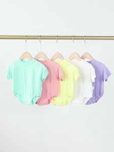 Combinaison à manches courtes pour bébé, garçon et fille, en modal, col rond, style décontracté, pour l'été - Product Image 5