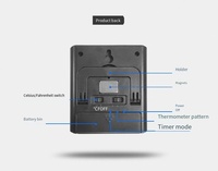 Termometer daging elektronik Digital XIUDA DA-710S, pemeriksaan ganda grosir dengan kawat untuk BBQ, Oven rumah tangga, bahan plastik