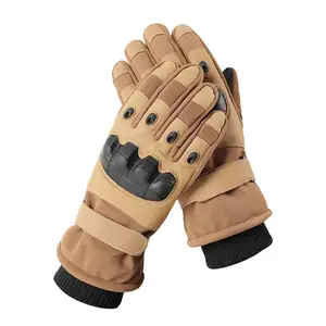 2023 New Winter New Tactical Soft Shell Men's Plush All Finger Microfiber Outdoor Cycling Gloves