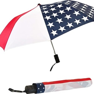 2024 US American Flag Promotional Three-Fold Nylon Pongee Custom Logo Digital Printing Hanging Folding <b>Umbrella</b> for Automotive - Product Image 1