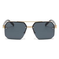 Gafas de Sol Rectangulares Pequeñas Multicolores con Logotipo Personalizado de Nuevo Diseño, Gafas de Sol Modernas sin Montura para Hombre y Mujer