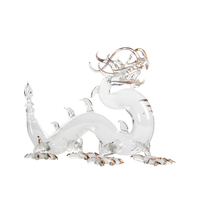 Bouteille à liqueur / Carafe à whisky en verre en forme de dragon du zodiaque, faite à la main, vide
