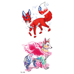 BXTAT TL115 - TL120 Autocollants de <span class=keywords><strong>tatouage</strong></span> <span class=keywords><strong>temporaire</strong></span> colorés avec motifs d'aigle, de renard, de <span class=keywords><strong>cheval</strong></span>, de paon, de chats et de hiboux - Product Image 2
